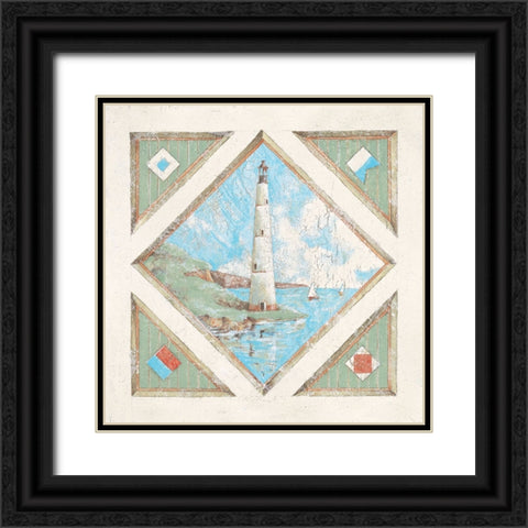 Lighthouse II Black Ornate Wood Framed Art Print with Double Matting by Unknown