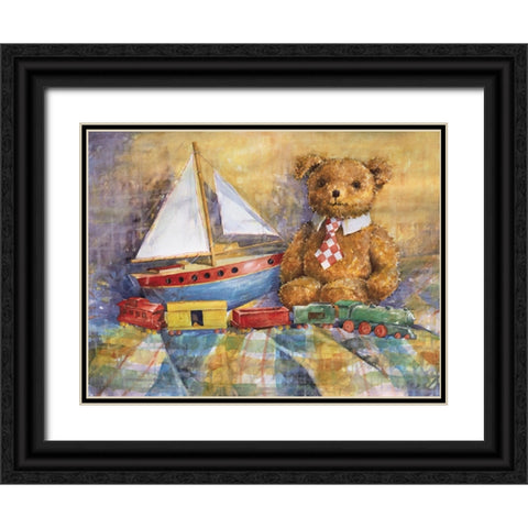 Teddy Black Ornate Wood Framed Art Print with Double Matting by Unknown