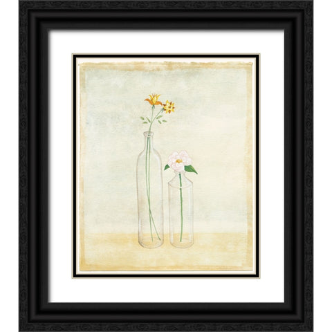 Bottles And Flowers I Black Ornate Wood Framed Art Print with Double Matting by Unknown