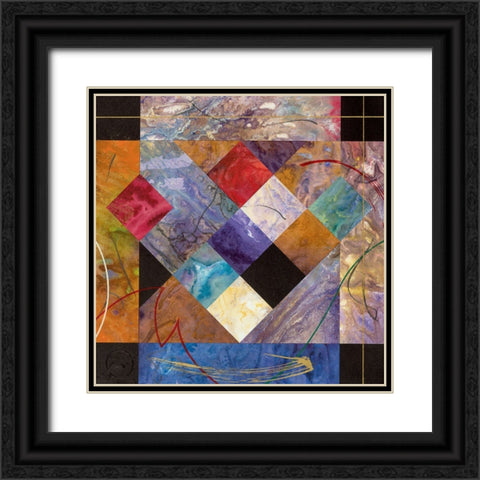 Chess Abstract Black Ornate Wood Framed Art Print with Double Matting by Unknown