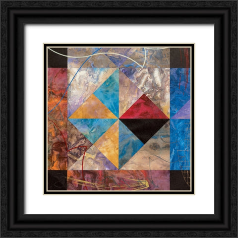 Pyramid Abstract II Black Ornate Wood Framed Art Print with Double Matting by Unknown