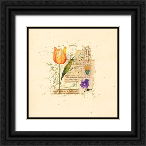 Parisian Tulip I Black Ornate Wood Framed Art Print with Double Matting by Unknown
