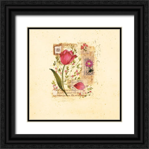 Parisian Tulip II Black Ornate Wood Framed Art Print with Double Matting by Unknown