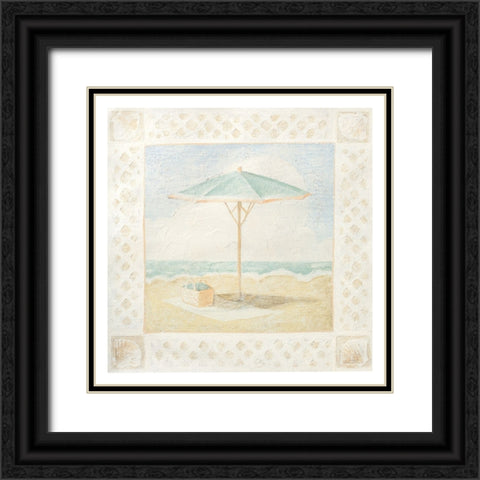 Beach Umbrella I Black Ornate Wood Framed Art Print with Double Matting by Unknown