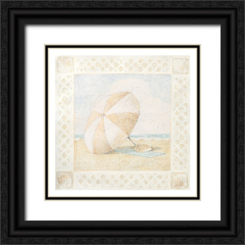 Beach Umbrella II Black Ornate Wood Framed Art Print with Double Matting by Unknown