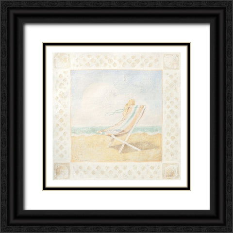 Beach Chair I Black Ornate Wood Framed Art Print with Double Matting by Unknown
