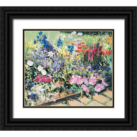 French Garden I Black Ornate Wood Framed Art Print with Double Matting by Unknown