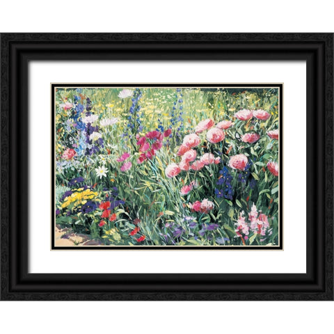 French Garden II Black Ornate Wood Framed Art Print with Double Matting by Unknown
