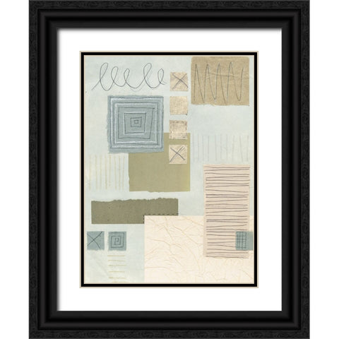 Scribble Abstract I Black Ornate Wood Framed Art Print with Double Matting by Unknown