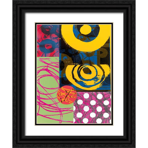 Colorful Abstract II Black Ornate Wood Framed Art Print with Double Matting by Unknown