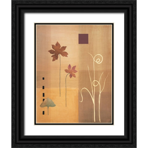 Leaf Abstract II Black Ornate Wood Framed Art Print with Double Matting by Unknown