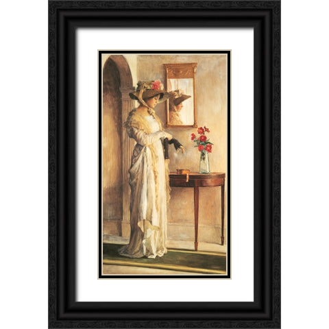 Sunday Bonnet Black Ornate Wood Framed Art Print with Double Matting by Unknown