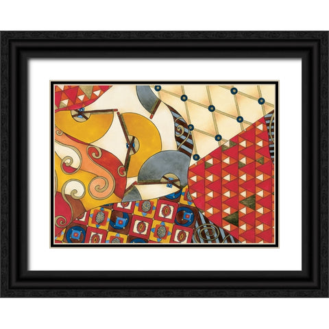 Cordoba Abstract Black Ornate Wood Framed Art Print with Double Matting by Unknown