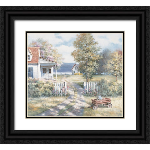 Wagon Black Ornate Wood Framed Art Print with Double Matting by Unknown