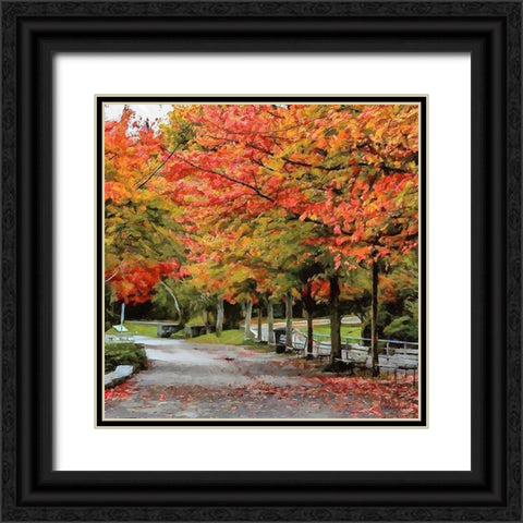 Autumn Park Black Ornate Wood Framed Art Print with Double Matting by Medeiros, Celito