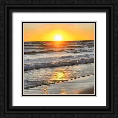 Golden Sunset I Black Ornate Wood Framed Art Print with Double Matting by Medeiros, Celito