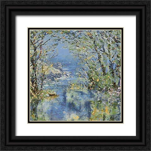 Landscapes in Monet Style I Black Ornate Wood Framed Art Print with Double Matting by Medeiros, Celito