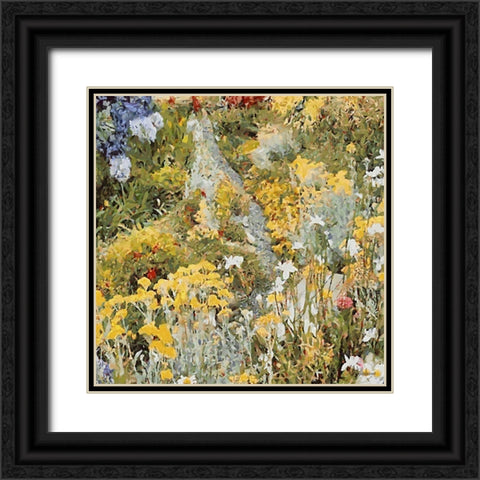 Landscapes in Monet Style III Black Ornate Wood Framed Art Print with Double Matting by Medeiros, Celito