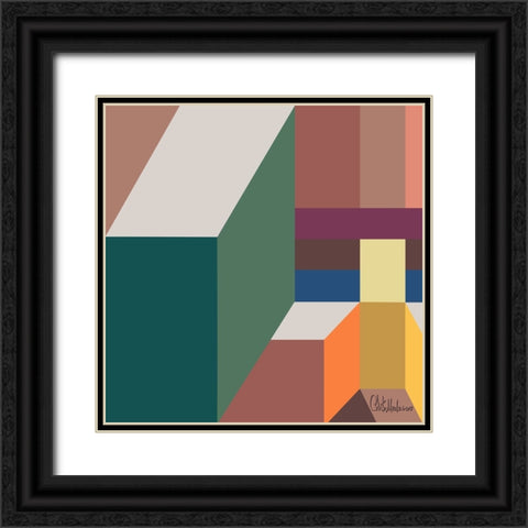 A Game with Abstract Shapes V Black Ornate Wood Framed Art Print with Double Matting by Medeiros, Celito
