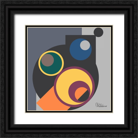 A Game with Abstract Shapes VII Black Ornate Wood Framed Art Print with Double Matting by Medeiros, Celito