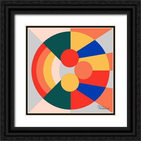 A Game with Abstract Shapes X Black Ornate Wood Framed Art Print with Double Matting by Medeiros, Celito