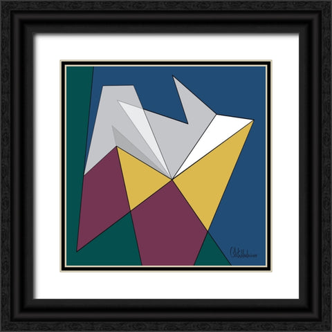 A Game with Abstract Shapes XII Black Ornate Wood Framed Art Print with Double Matting by Medeiros, Celito