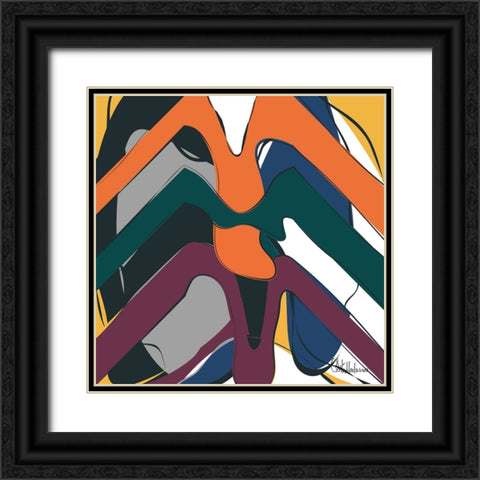 A Game with Abstract Shapes XV Black Ornate Wood Framed Art Print with Double Matting by Medeiros, Celito