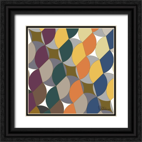A Game with Abstract Shapes XVI Black Ornate Wood Framed Art Print with Double Matting by Medeiros, Celito