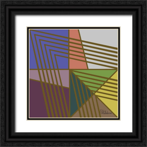 A Game with Abstract Shapes XX Black Ornate Wood Framed Art Print with Double Matting by Medeiros, Celito