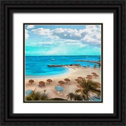 The Beach II Black Ornate Wood Framed Art Print with Double Matting by Medeiros, Celito
