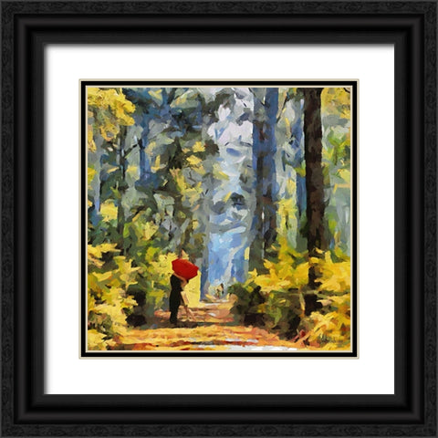 A Kiss in the Forest Black Ornate Wood Framed Art Print with Double Matting by Medeiros, Celito