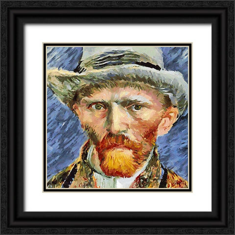 Van Gogh Black Ornate Wood Framed Art Print with Double Matting by Medeiros, Celito