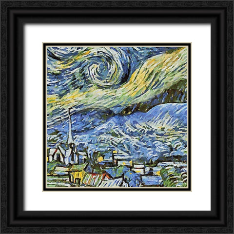 Van Gogh image Black Ornate Wood Framed Art Print with Double Matting by Medeiros, Celito