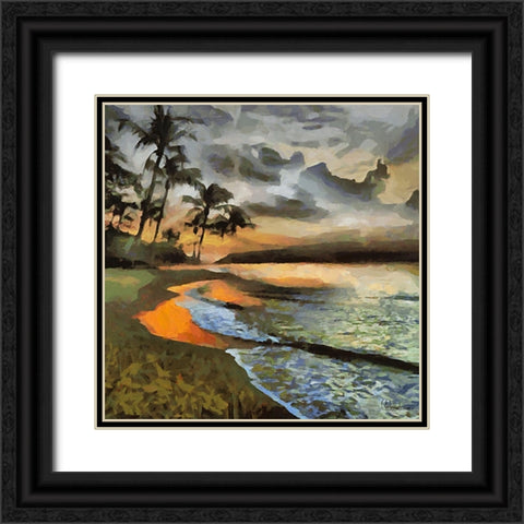 Clouds over the Beach Black Ornate Wood Framed Art Print with Double Matting by Medeiros, Celito
