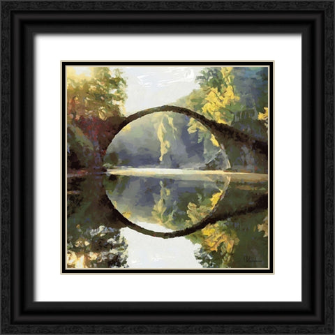Sunrise over the Bridge Black Ornate Wood Framed Art Print with Double Matting by Medeiros, Celito
