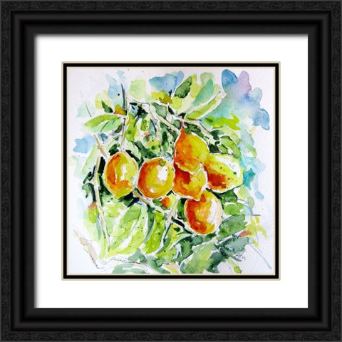 Lemons Black Ornate Wood Framed Art Print with Double Matting by Kovacs, Anna Brigite