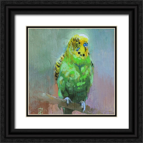 Parrots I Black Ornate Wood Framed Art Print with Double Matting by Rogozina, Svetlana