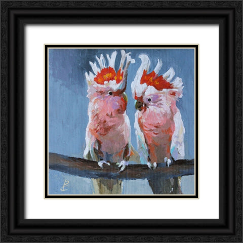 Parrots II Black Ornate Wood Framed Art Print with Double Matting by Rogozina, Svetlana