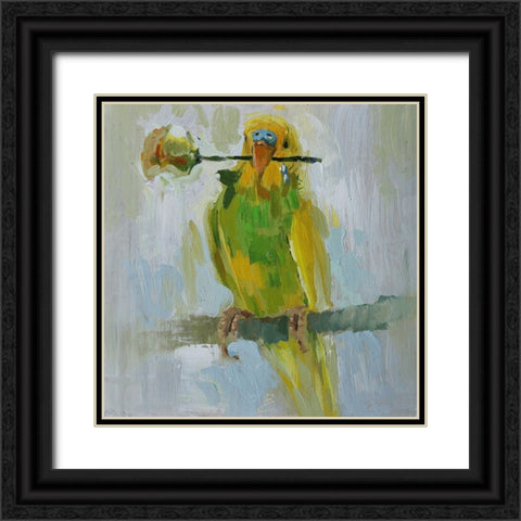 Parrots V Black Ornate Wood Framed Art Print with Double Matting by Rogozina, Svetlana