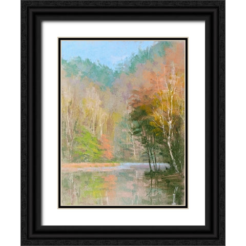 Lakeside in December Black Ornate Wood Framed Art Print with Double Matting by Chaney, Alan