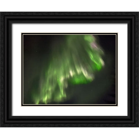 Northern Lights Iceland II Black Ornate Wood Framed Art Print with Double Matting by Bures, Josef