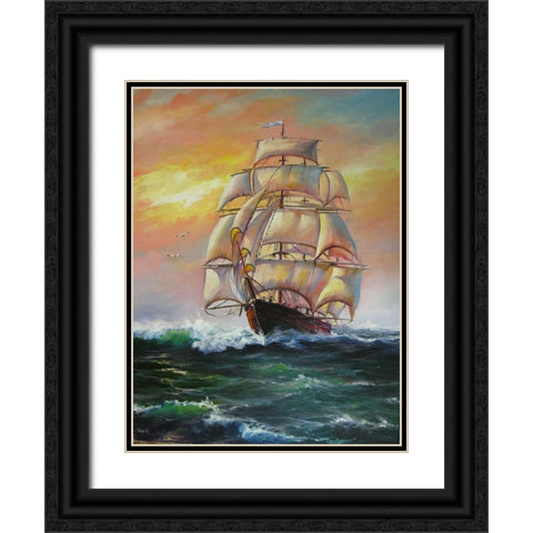 Meeting with Dreams Black Ornate Wood Framed Art Print with Double Matting by Cernov, Ivan