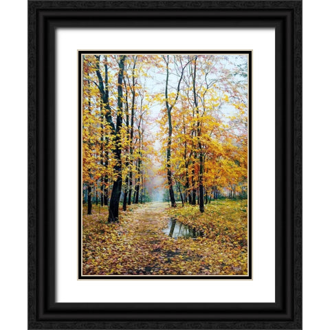 When Autumn plays with you Black Ornate Wood Framed Art Print with Double Matting by Cernov, Ivan