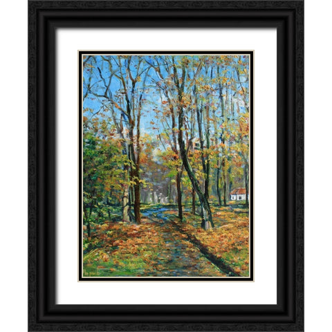 A House in the Forest Black Ornate Wood Framed Art Print with Double Matting by Cernov, Ivan