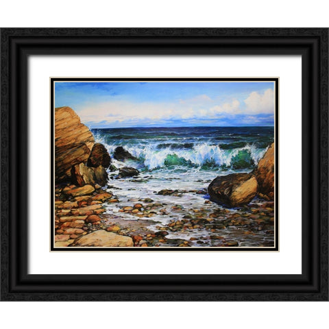 When the Sea Calls I Black Ornate Wood Framed Art Print with Double Matting by Cernov, Ivan