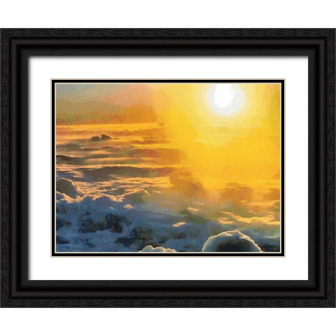 Sunrise Black Ornate Wood Framed Art Print with Double Matting by Medeiros, Celito