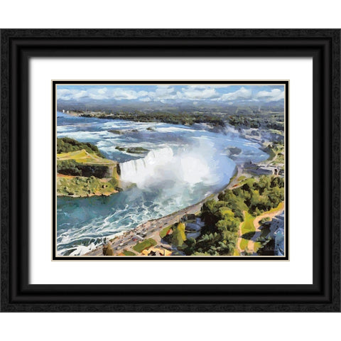 Niagara Falls IV Black Ornate Wood Framed Art Print with Double Matting by Medeiros, Celito