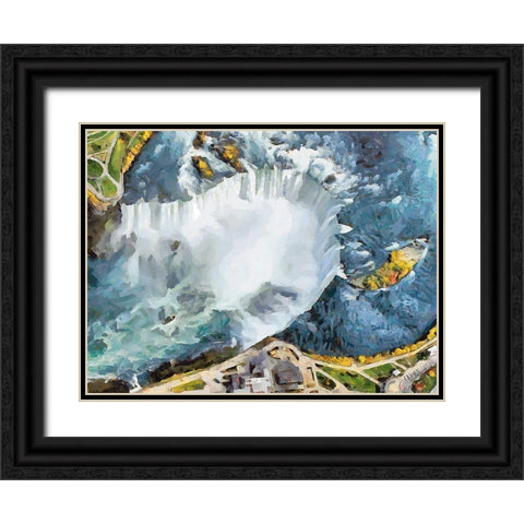 Niagara Falls V Black Ornate Wood Framed Art Print with Double Matting by Medeiros, Celito