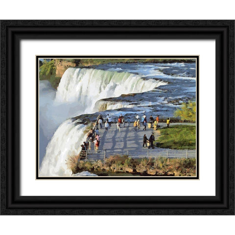Niagara Falls VI Black Ornate Wood Framed Art Print with Double Matting by Medeiros, Celito