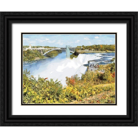 Niagara Falls VIII Black Ornate Wood Framed Art Print with Double Matting by Medeiros, Celito